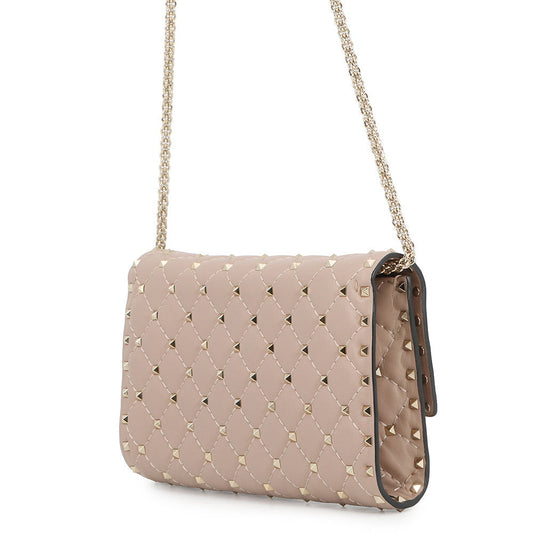 Valentino Garavani Rock Studded Spike Chain 2WAY Shoulder Bag Beige7W2B0137NAP Leather