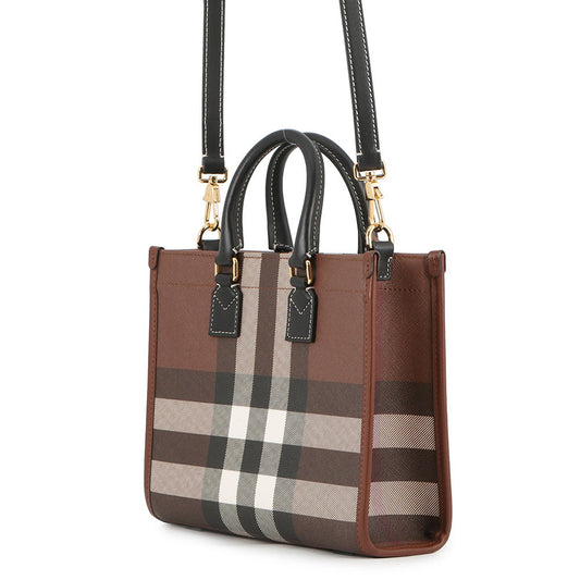 BURBERRY Freya Tote Dark birch Brown8069661 PVC Leather Size Mini