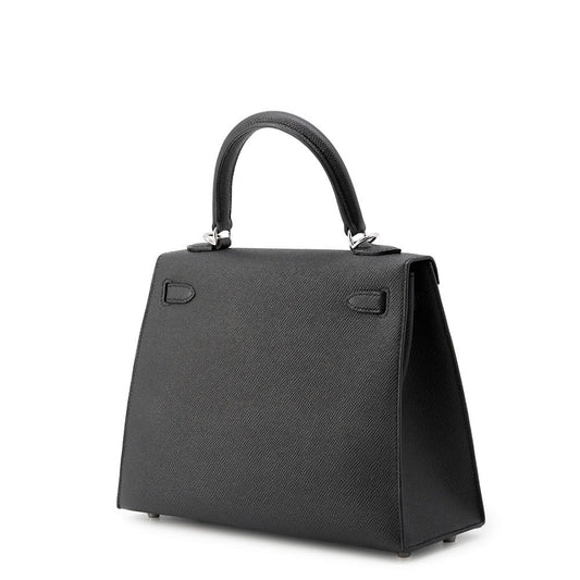 HERMES Kelly Sellier Black Epsom Size 25