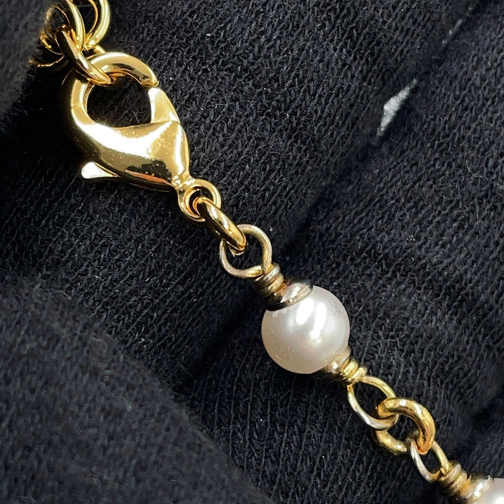 CHANEL CC Logo NecklaceABE732-B18632-NAAOL Gold Plated Rhinestone Faux Pearl Calf Leather