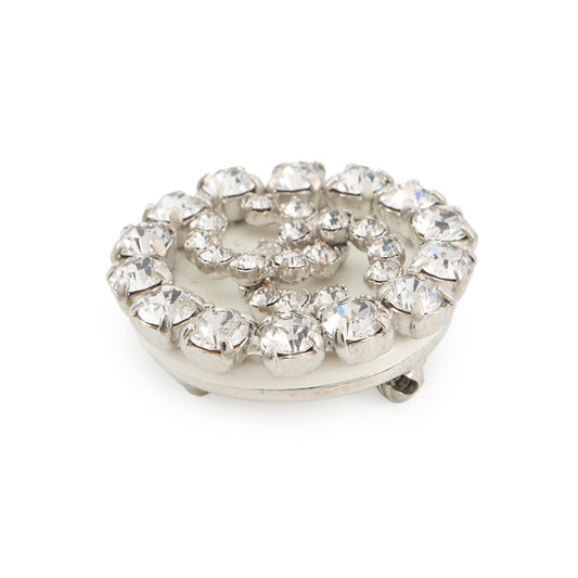 CHANEL Brooch CC Logo CircleA15462-Y01706-Z2381 Metal Plastic Rhinestone