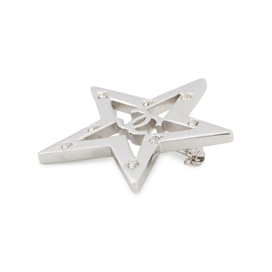 CHANEL Brooch Star Rhinestone Metal Rhinestone