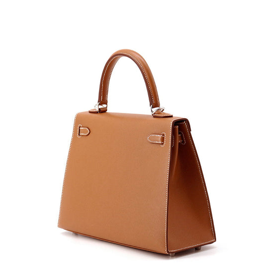 HERMES Kelly Sellier Gold Veau Madame Size 25