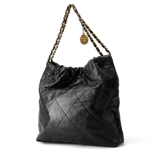 CHANEL Chanel22 Handbag BlackAS3261 Calf Leather Size Medium