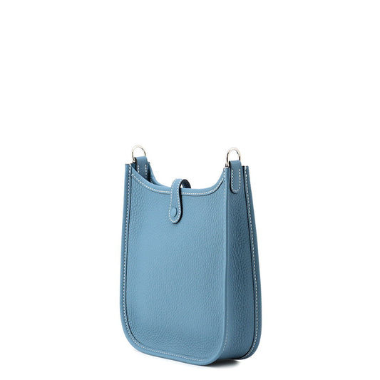 HERMES Evelyne Long New Blue Jean Taurillon Clemence Size TPM