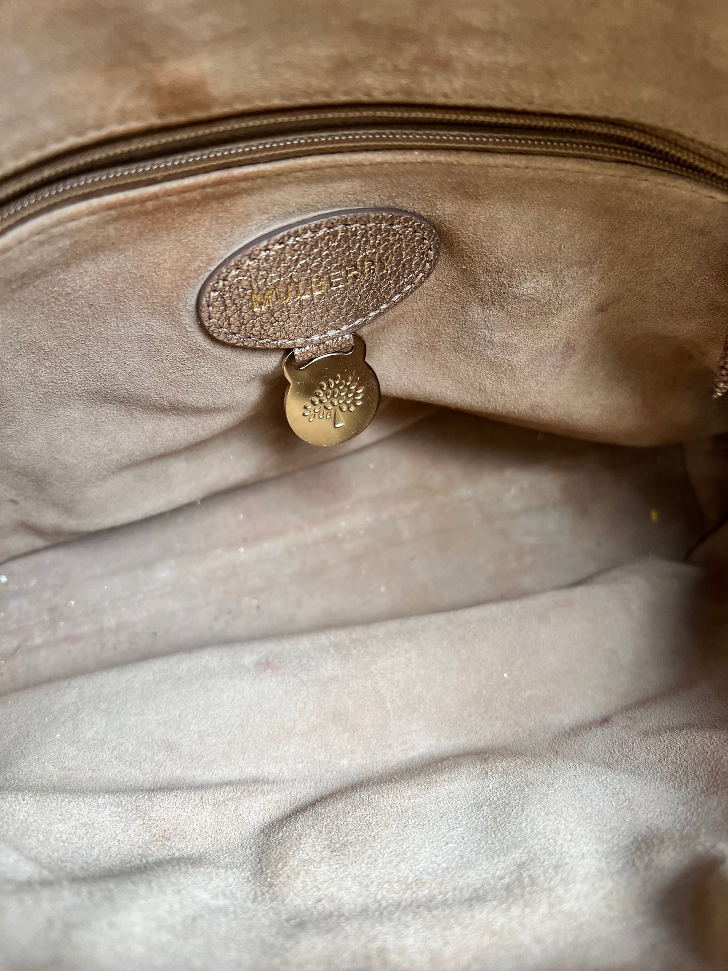 Mulberry Metallic Mushroom Clemmie Clutch (RRP £695)