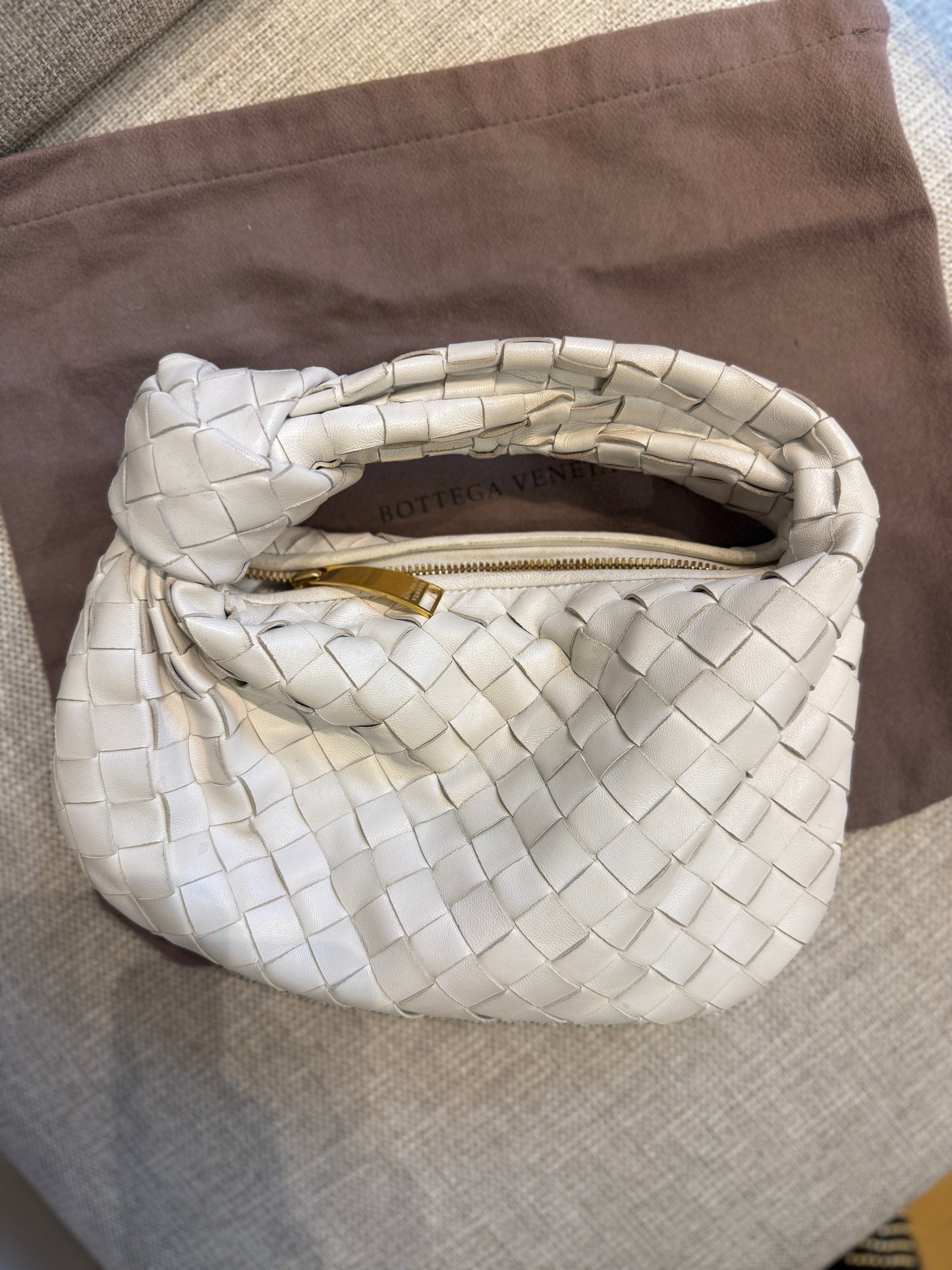 Mini Jodie White Intrecciato Nappa Leather