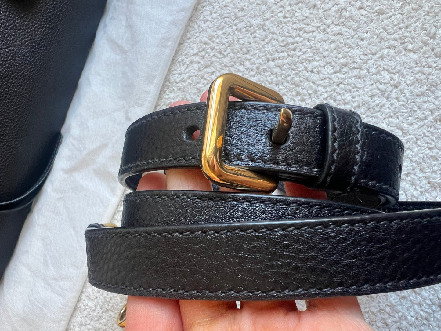 Prada Black Vitello Daino Tote