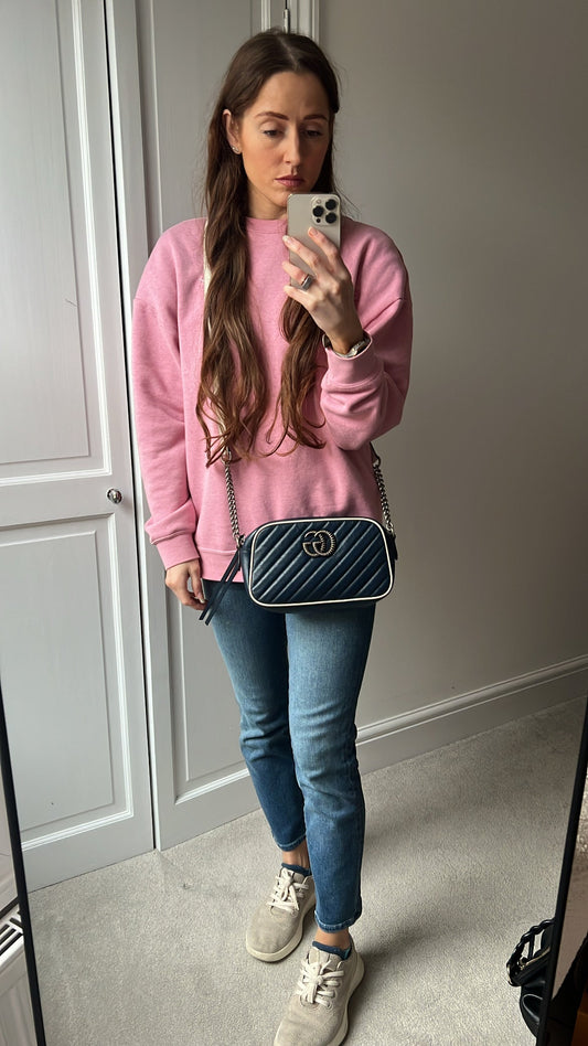 Gucci Torchon GG Navy Marmont Small Shoulder Bag