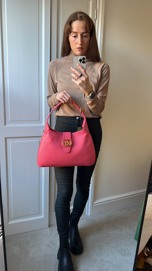 Gucci Pink Large Aphrodite Shoulder Bag (RRP £1760)