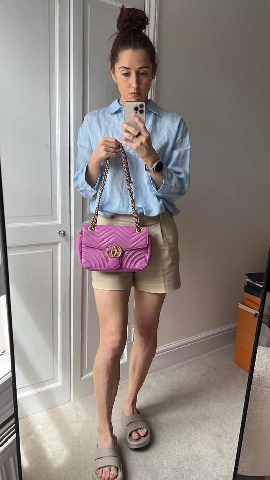 Gucci GG Hot Pink Marmont Small Shoulder Bag (RRP £2070)