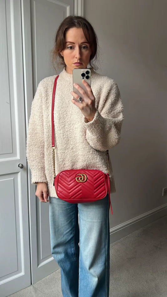 Gucci GG Red Marmont Small Shoulder Bag (RRP £1,440)