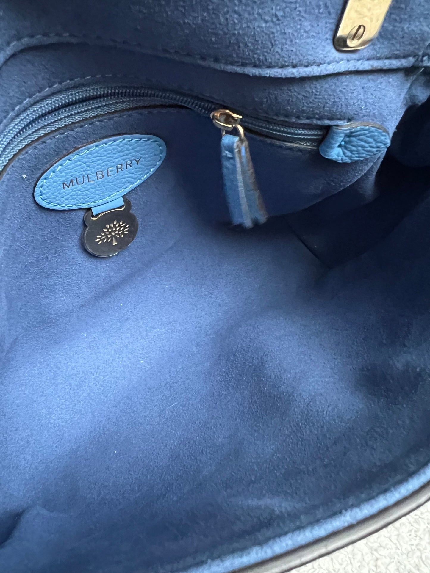 Mulberry Cornflower Blue Regular Lily with Gold Hardware (RRP £995)
