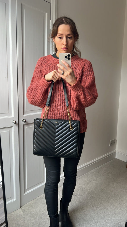 Yves Saint Laurent (YSL) Black Tribeca Shopper Tote