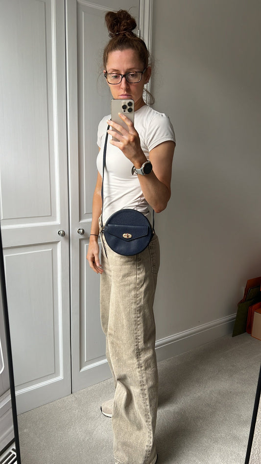 Mulberry Union Jack Midnight Darley Round Shoulder Clutch