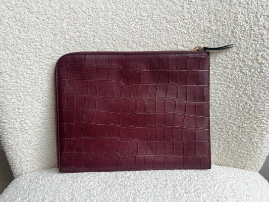 Mulberry Oxblood Embossed Croc Tech Pouch (£295)