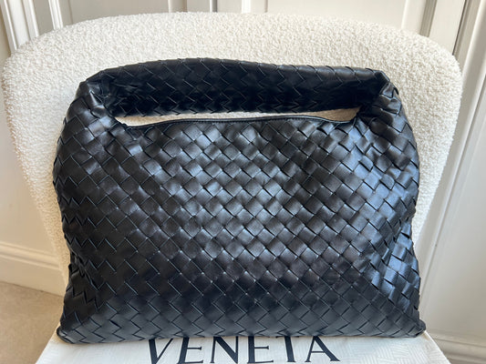 Bottega Veneta Black Small Hop Intraciatto (RRP £3370)