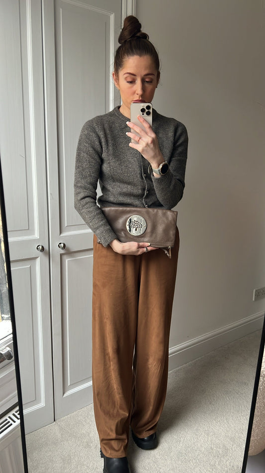 Mulberry Taupe Daria Clutch (RRP £550)