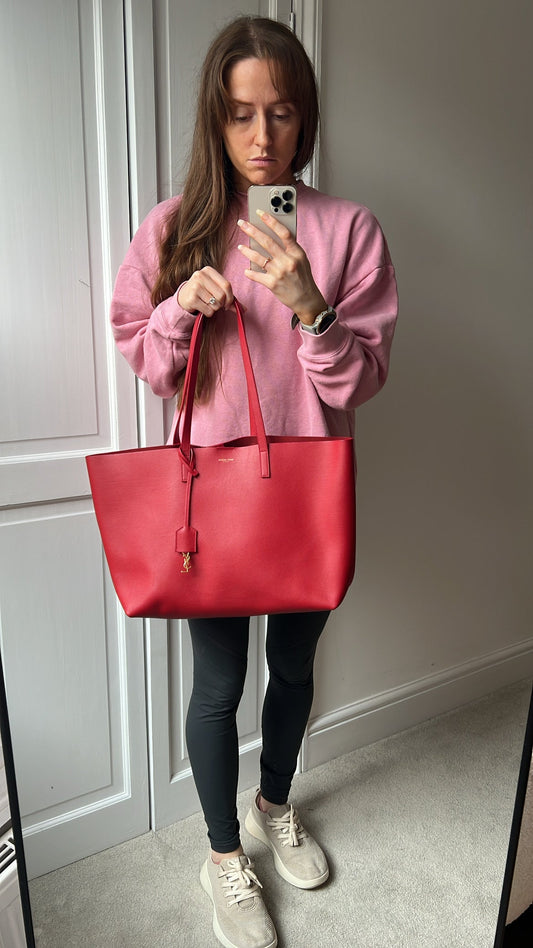 Yves Saint Laurent (YSL) Red E/W Shopping Tote (RRP £1115)