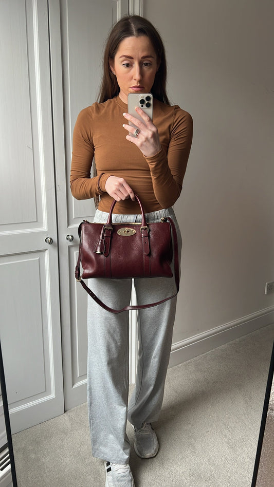 Mulberry Oxblood Small Double Zip Bayswater Tote (£1500)