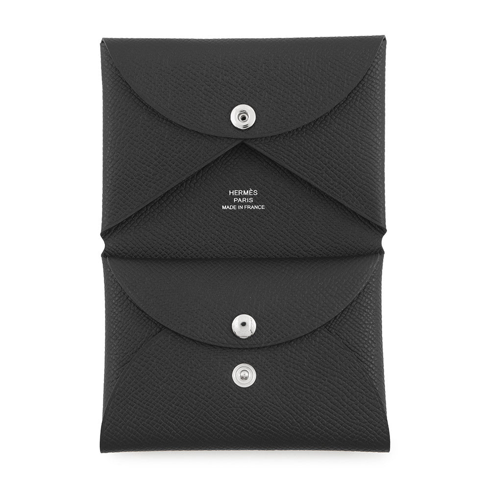 HERMES Calvi Duo Black Epsom