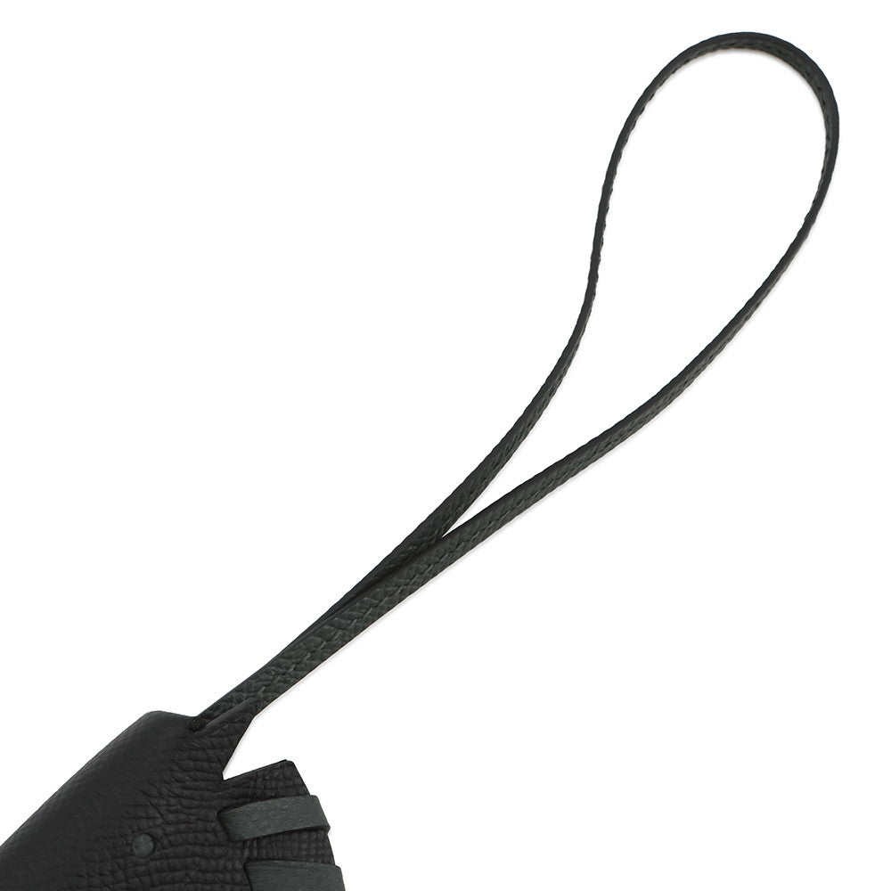 HERMES Cheval Tresse Bag Charm Black Epsom