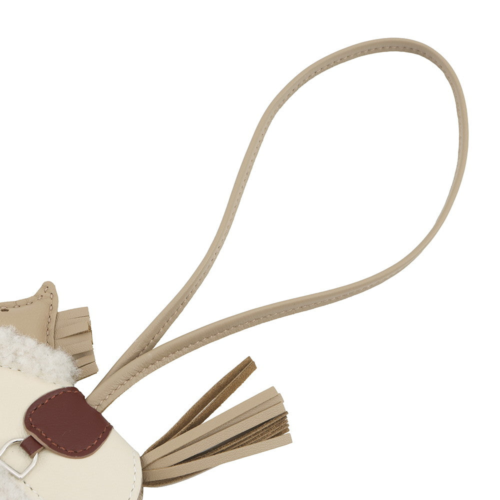 HERMES Rodeo Loveo Plush Beige Marfa/Terre/Craie Lambskin Mouton Size PM
