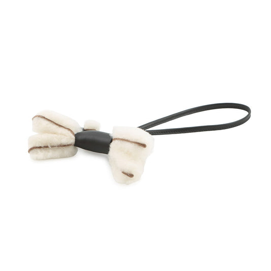 HERMES Buddy Bag Charm Black Lambskin Mouton