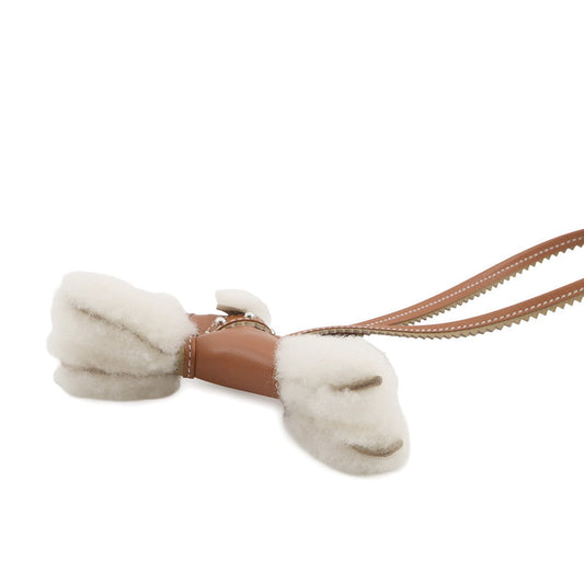 HERMES Buddy Bag Charm Collar Gold Lambskin Mouton