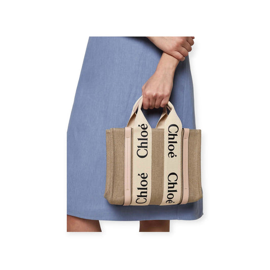Woody Linen Small Tote Bag