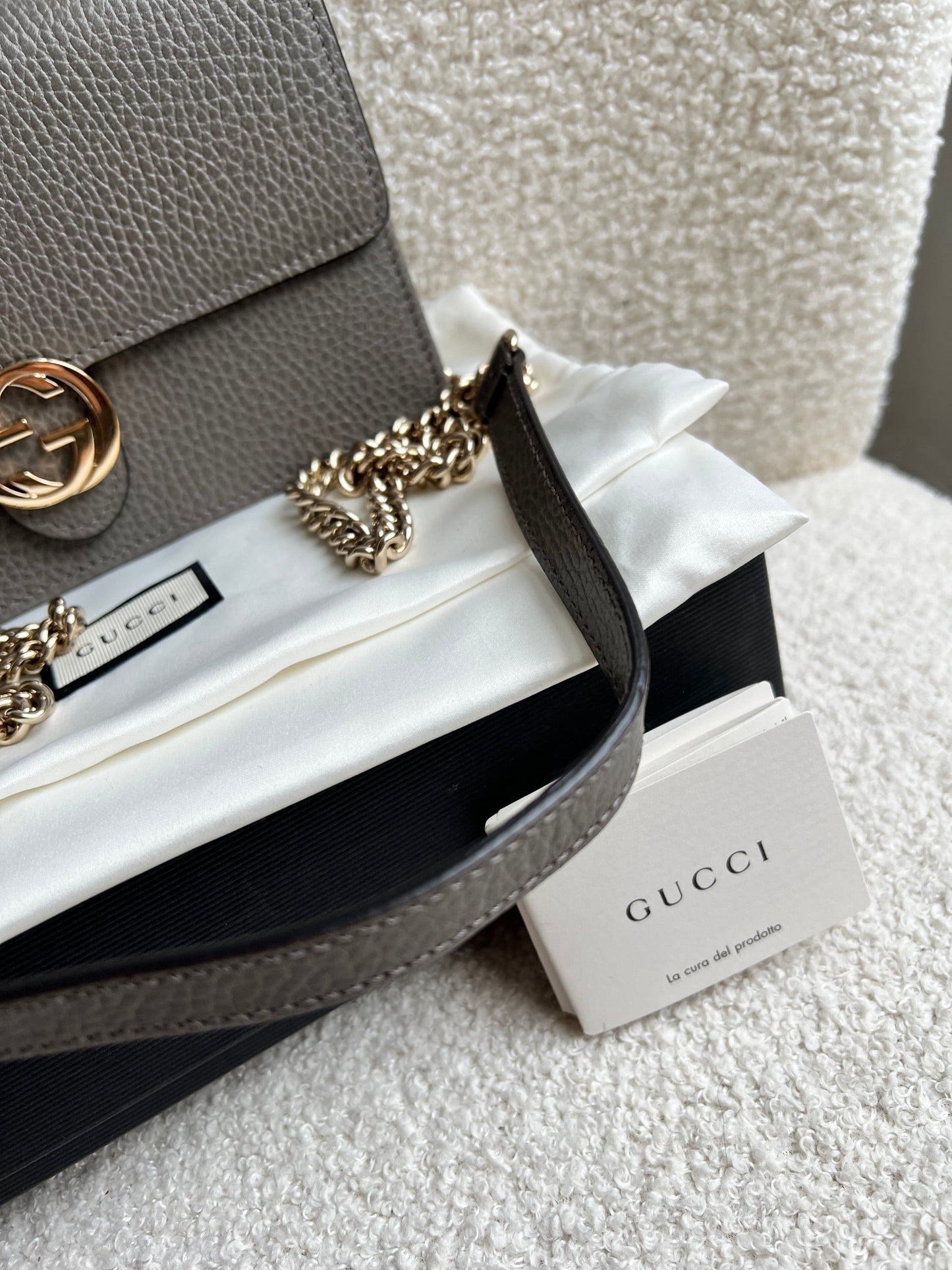 Gucci Dollar Grey Interlocking Chain Wallet
