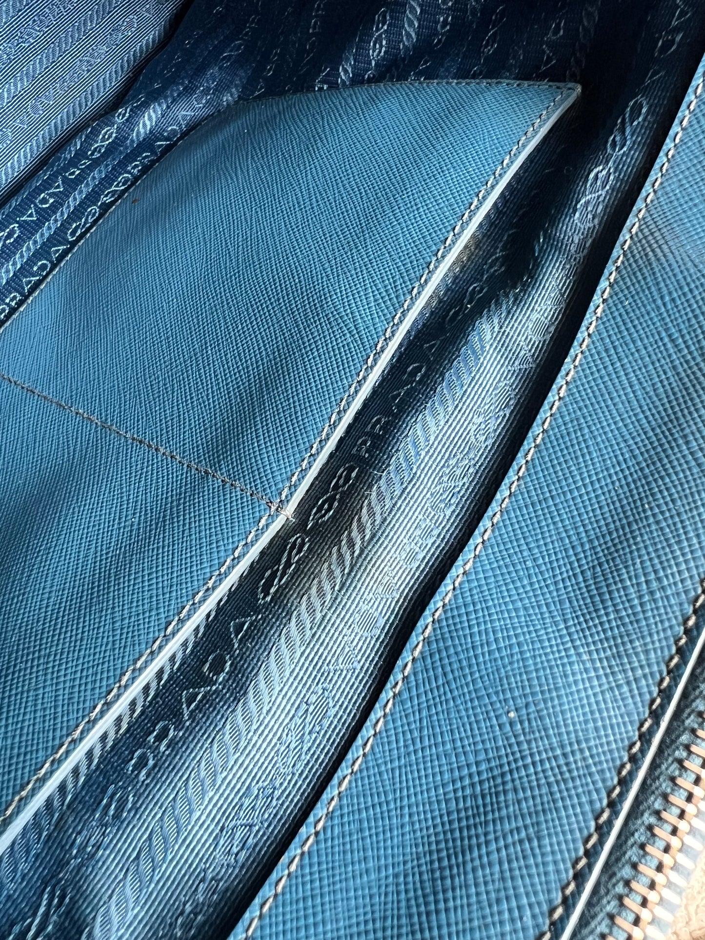 Prada Blue Saffiano Tote