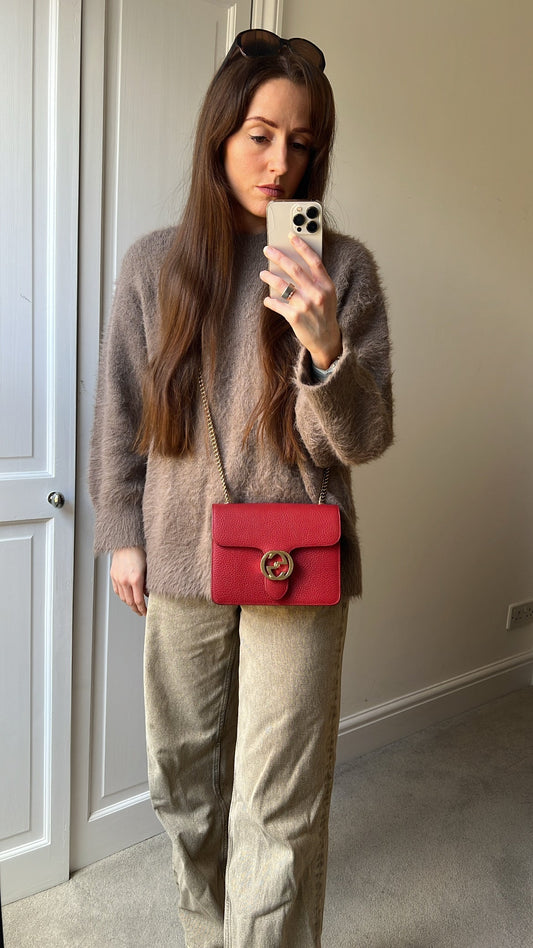 Gucci Interlocking GG Red Small Shoulder Bag