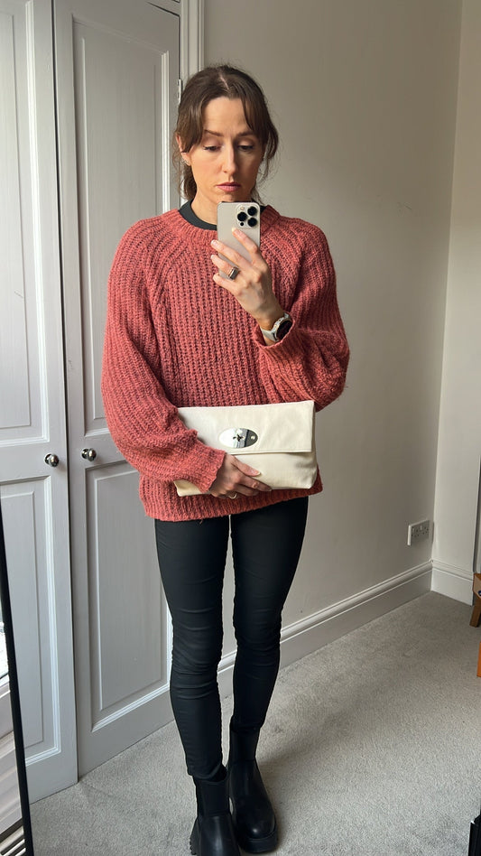 Mulberry Cream Clemmie Clutch (RRP £695)