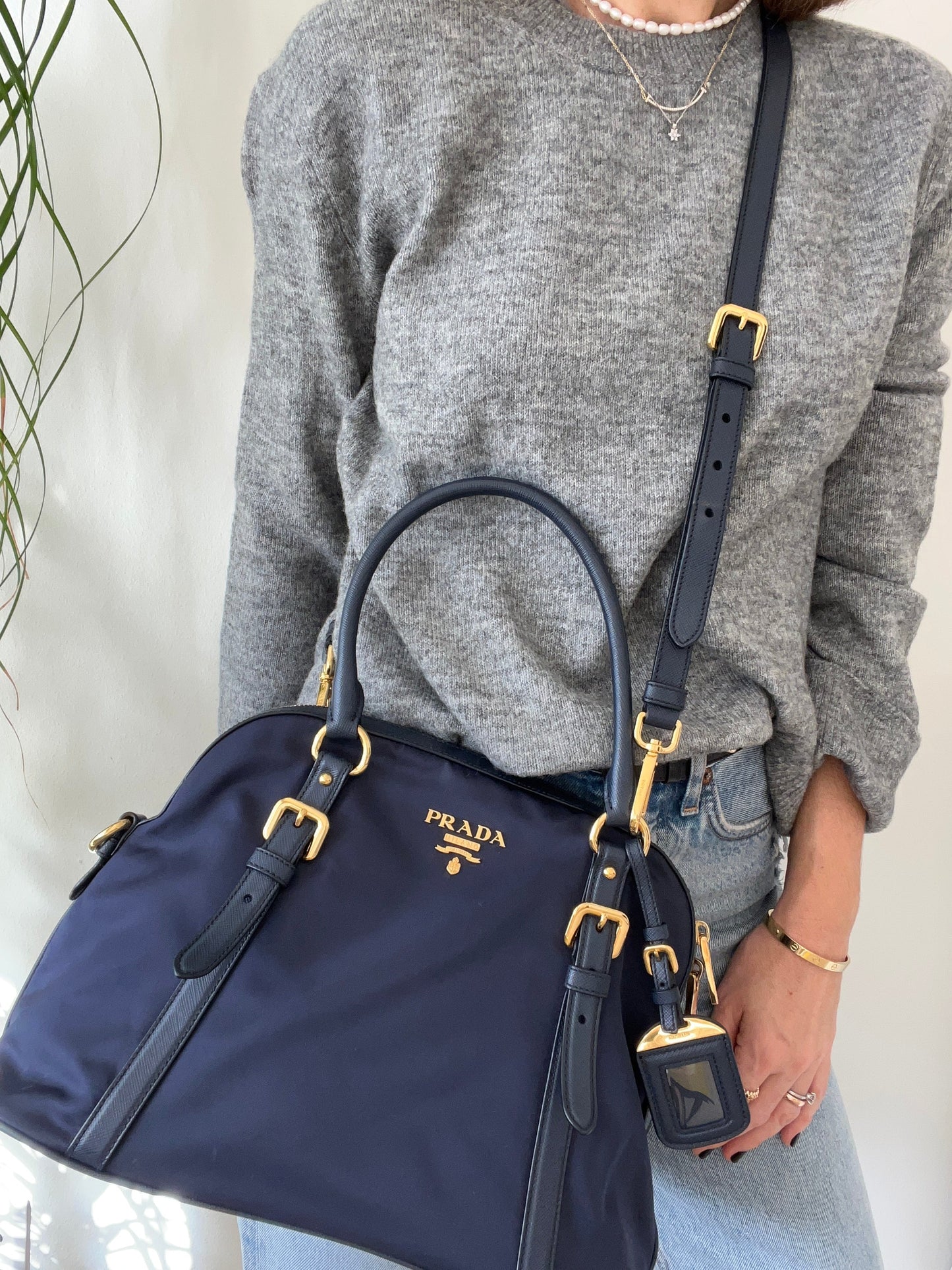 Tessuto Nylon Bag Baltico Blue