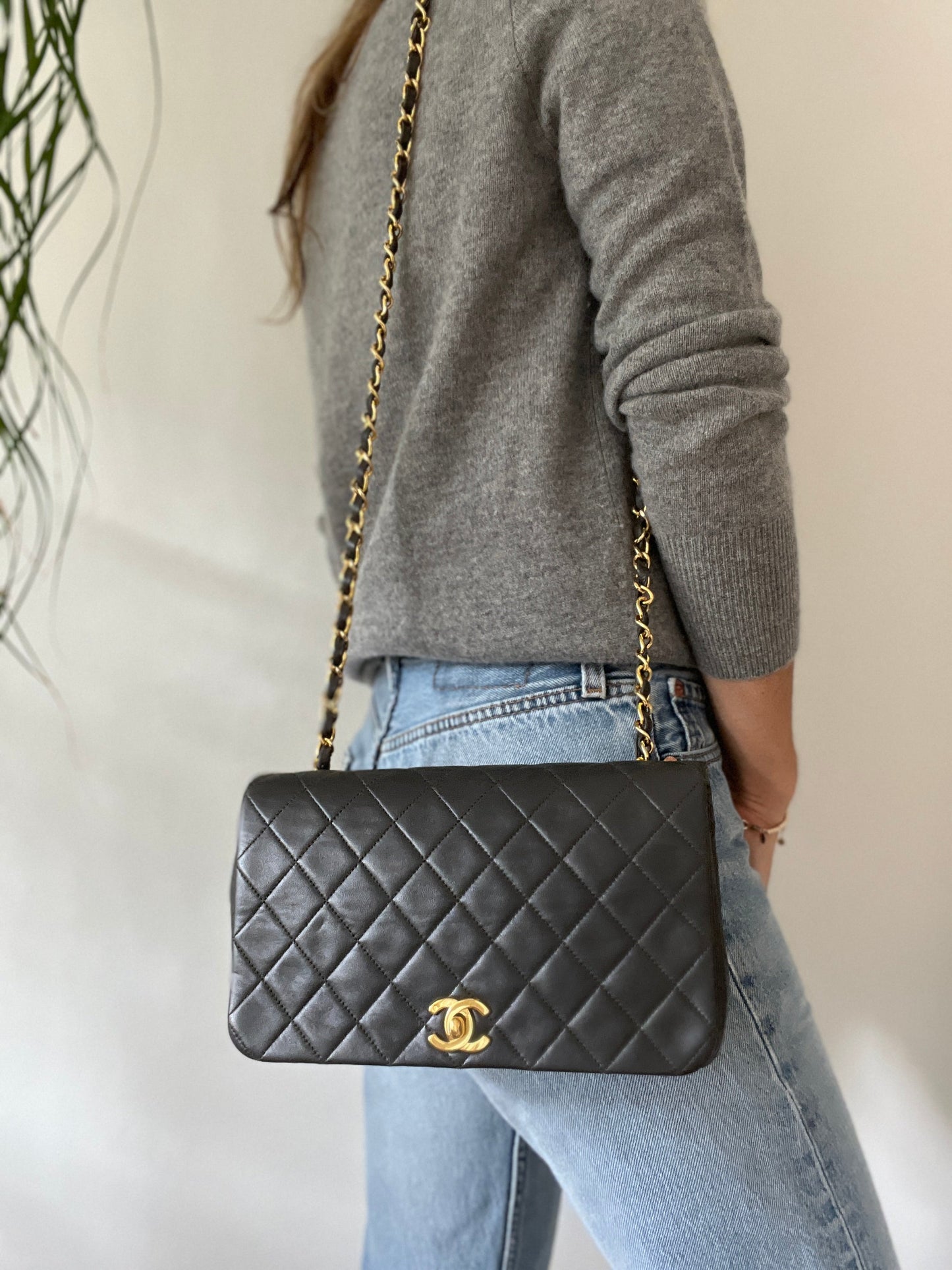 Classic Full Flap Bag in khaki green