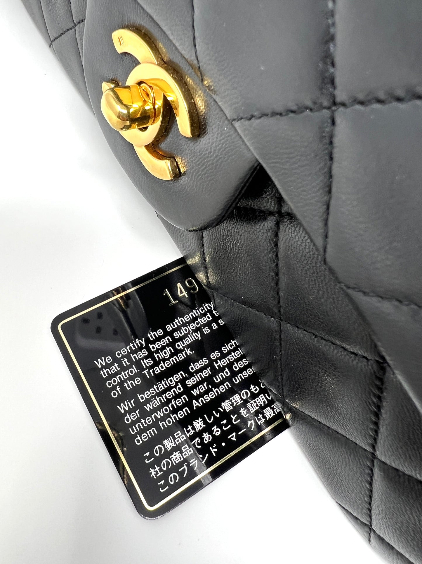 Classic Medium Double Flap Black Lambskin