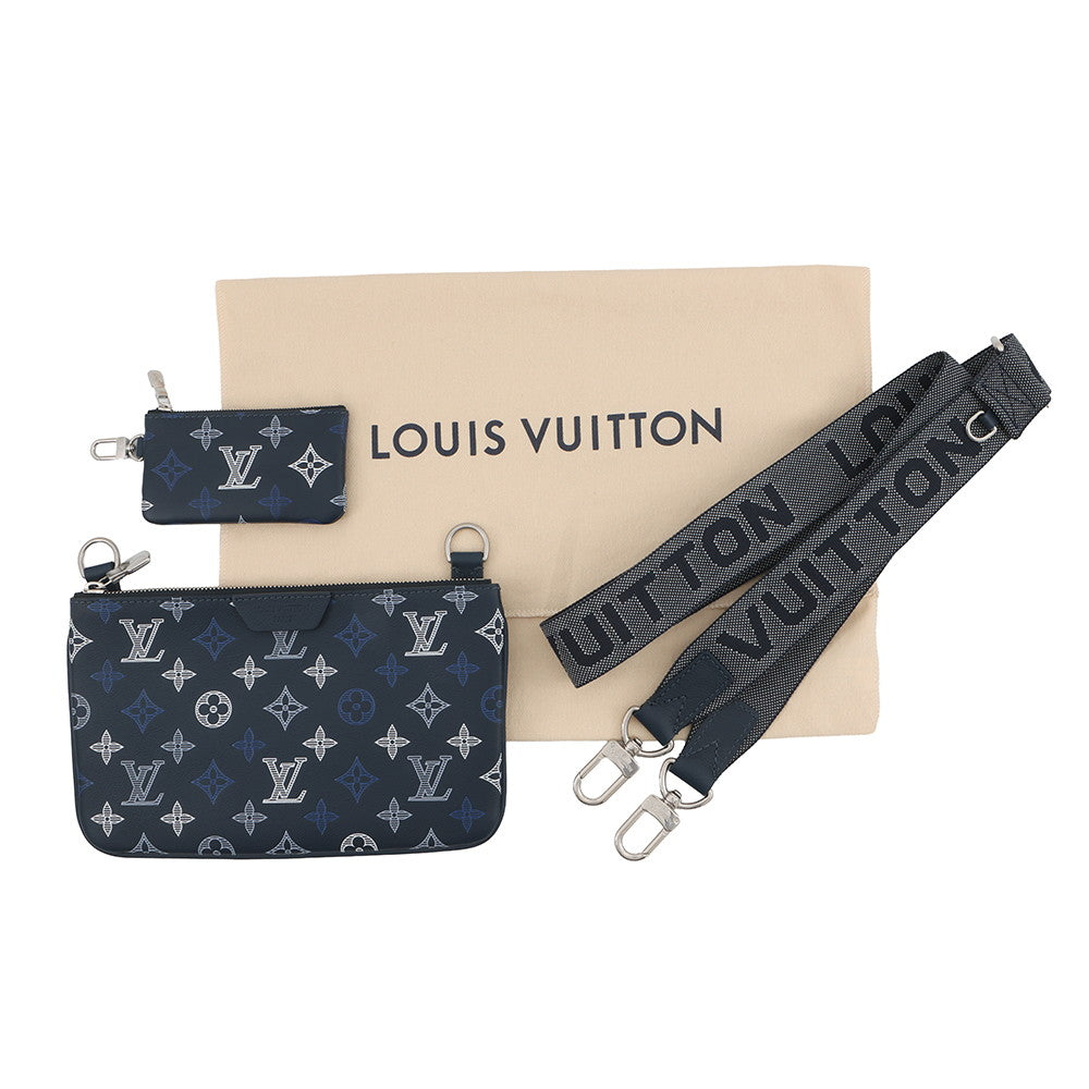 LOUIS VUITTON Trio Messenger Navy BlueM28618 Monogram Shadow