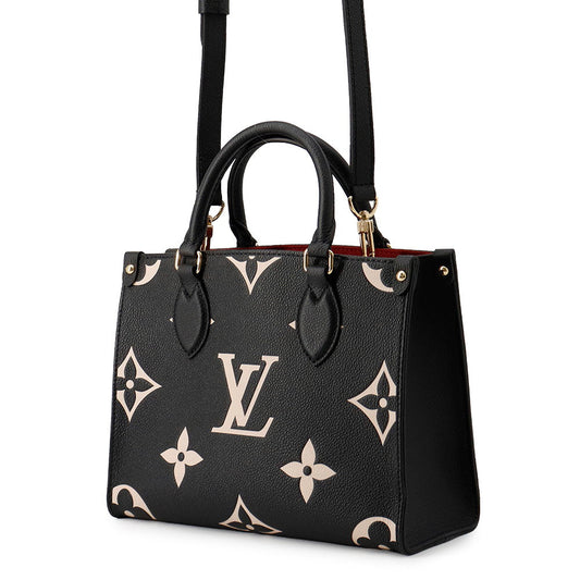 LOUIS VUITTON Onthego Noir/BeigeM45659 Bicolor Monogram Empreinte Leather