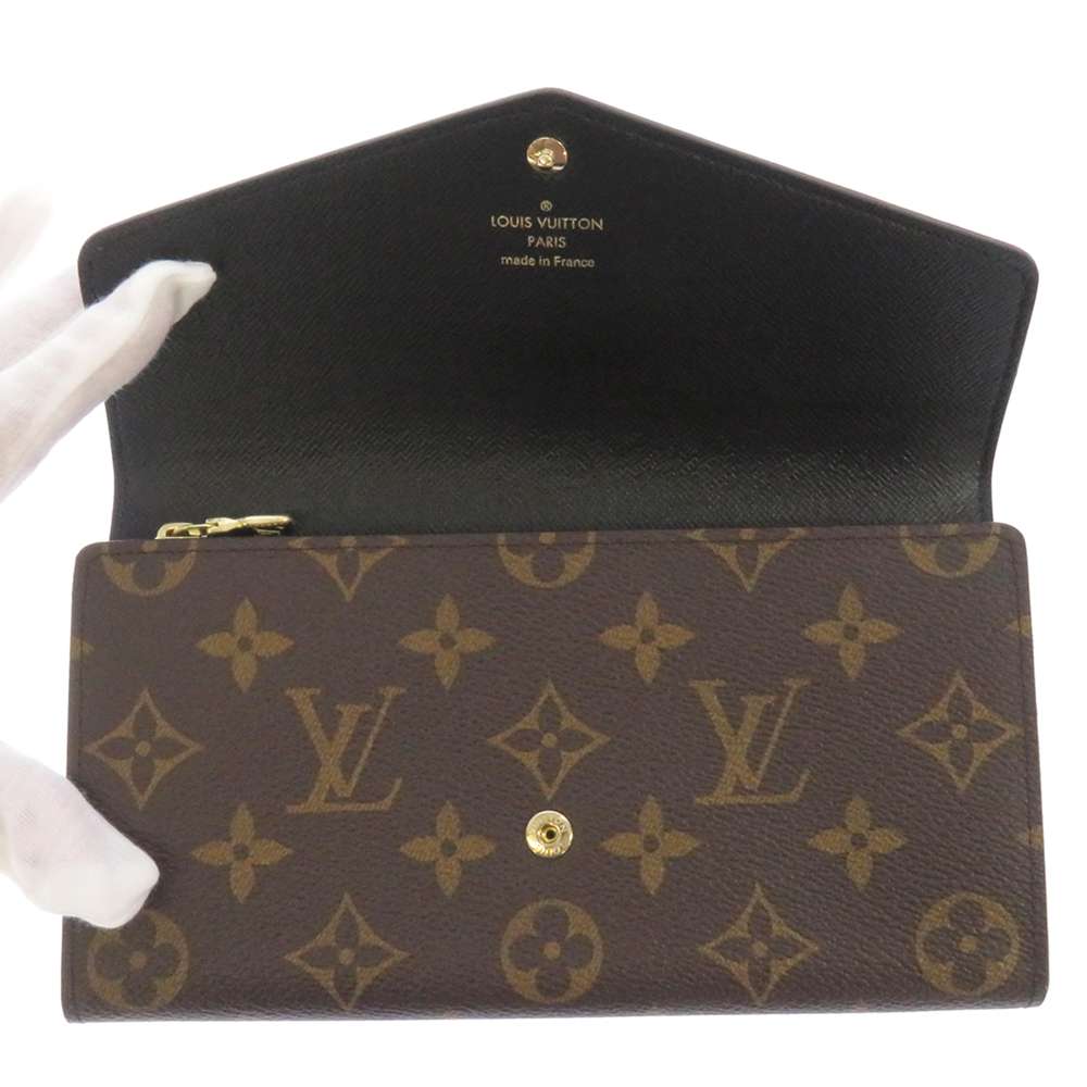 LOUIS VUITTON Portefeuille Sarah NoirM80726 Monogram Reverse Canvas/Monogram