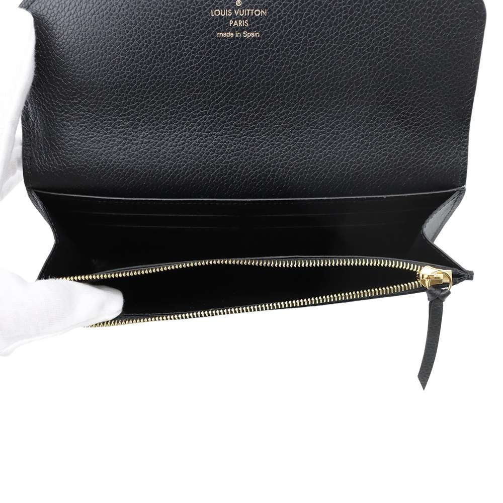 LOUIS VUITTON Portefeuille Emilie Black/BeigeM83138 Monogram Empreinte Leather