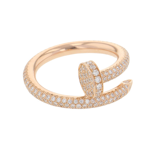 CARTIER Juste un Clou Ring with paved diamonds Size 50/#10 ClassicN4748650/N4748600 18K Pink Gold
