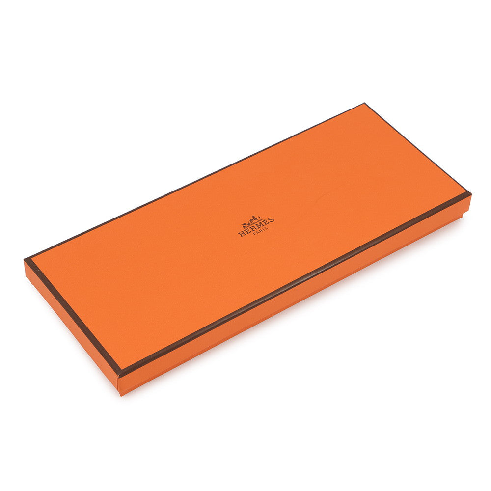 HERMES Gépard Bandana Frange Cuile Twilly Fringe Cacao/Blanc/Etoupe Silk Leather