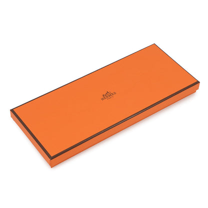 HERMES Gépard Bandana Frange Cuile Twilly Fringe Cacao/Blanc/Etoupe Silk Leather