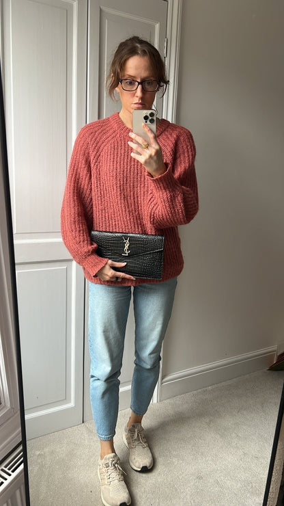 Yves Saint Laurent (YSL) Black Croc Uptown Pouch Clutch (RRP £580)