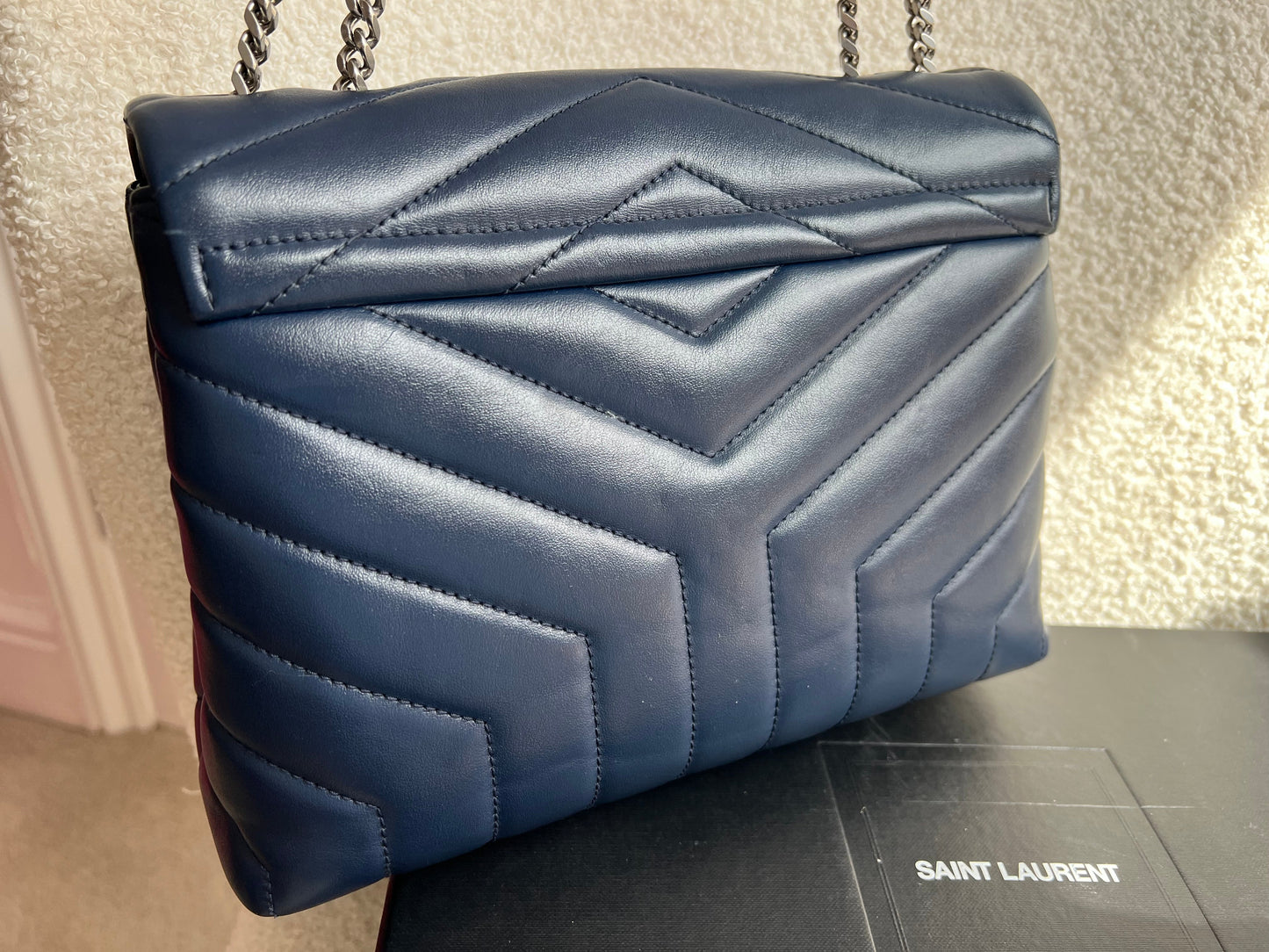 Yves Saint Laurent (YSL) Navy Blue Small LouLou (RRP £1,900)