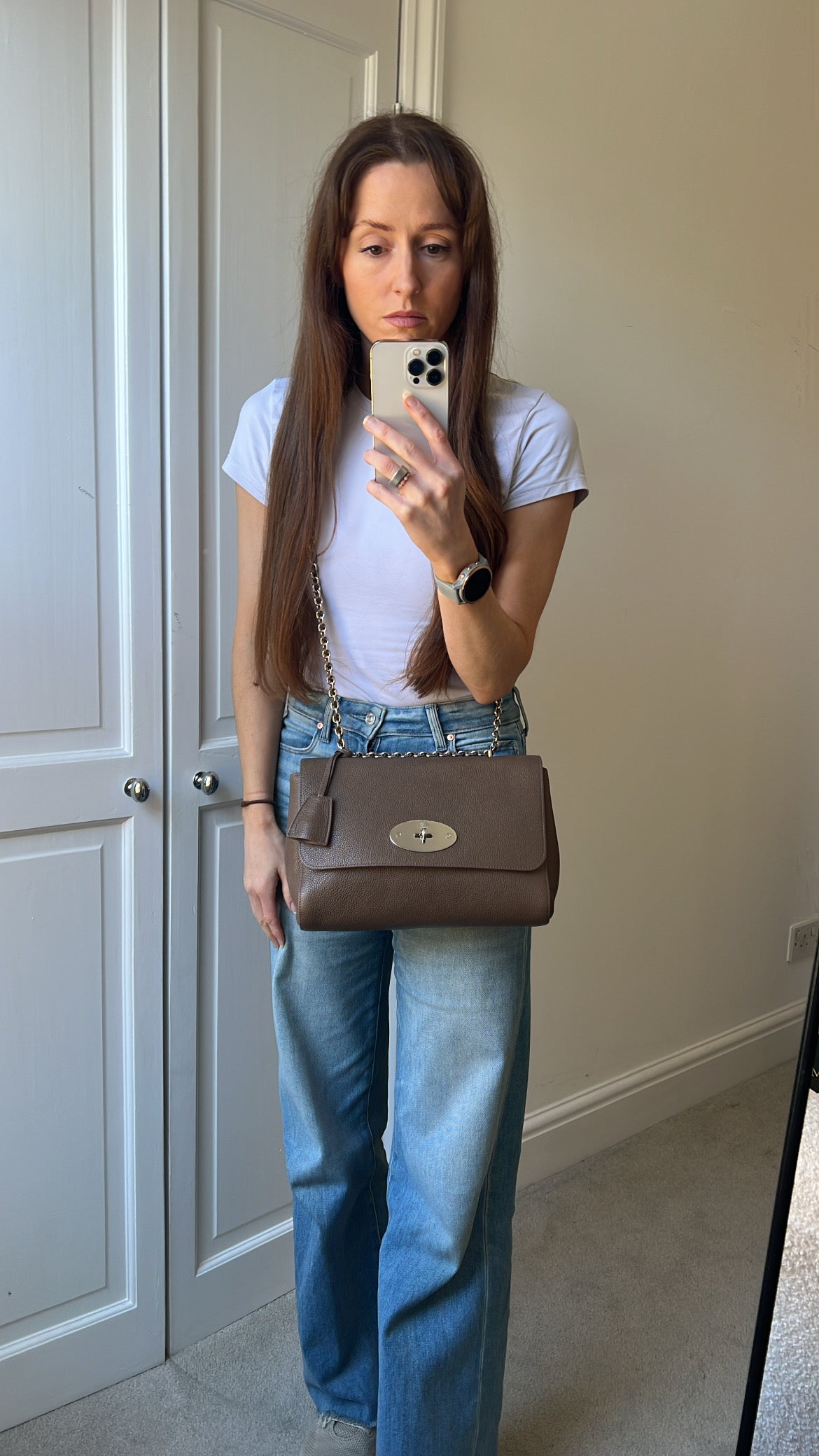 Mulberry Taupe Medium Lily with Silver Hardware (RRP £1095)