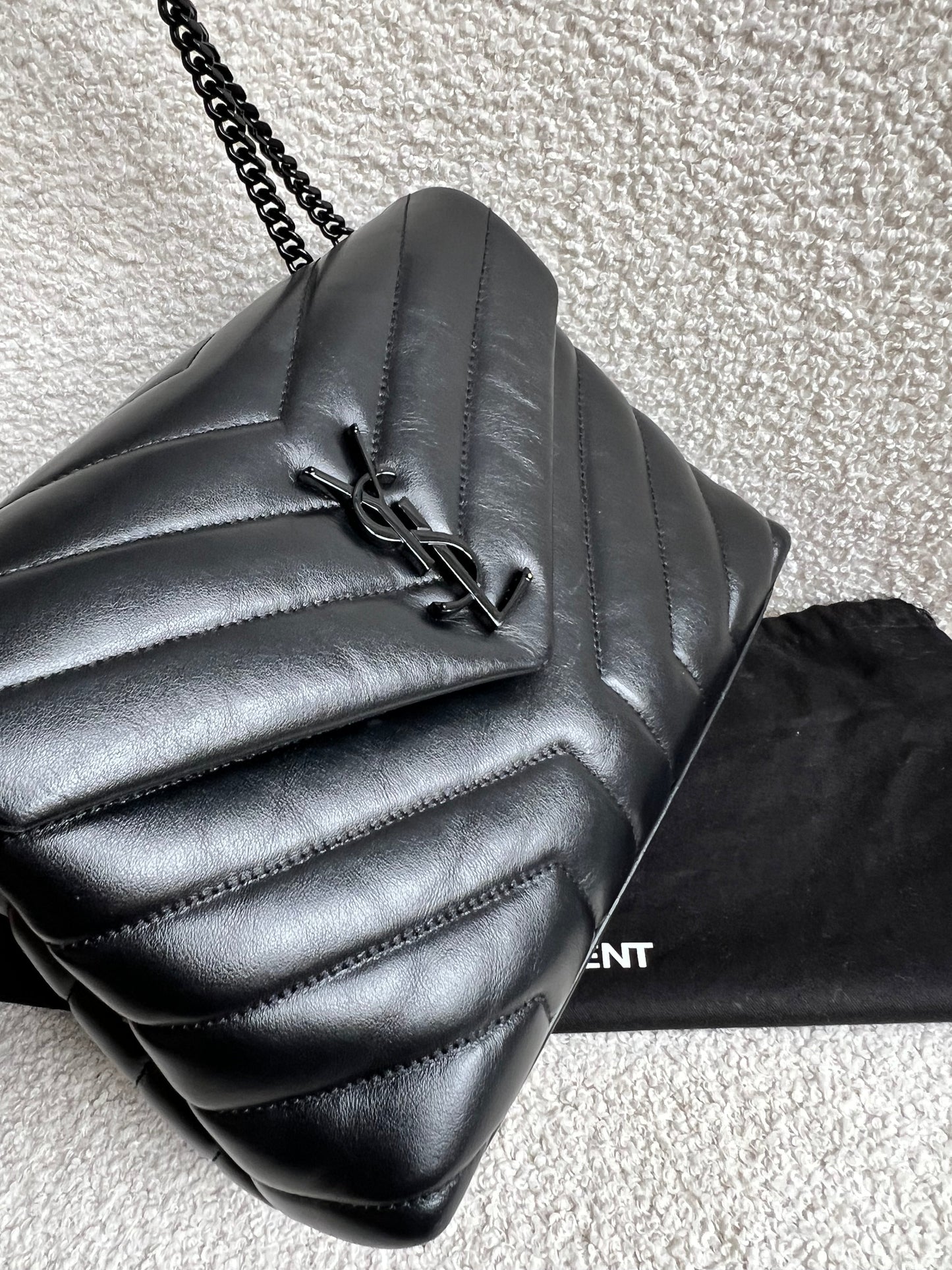 Yves Saint Laurent (YSL) Black on Black Small Lou Lou (RRP £1,940)