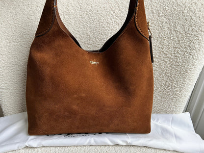 Coach Brown Suede Brooklyn 28 Shoulder Bag (RRP £350)