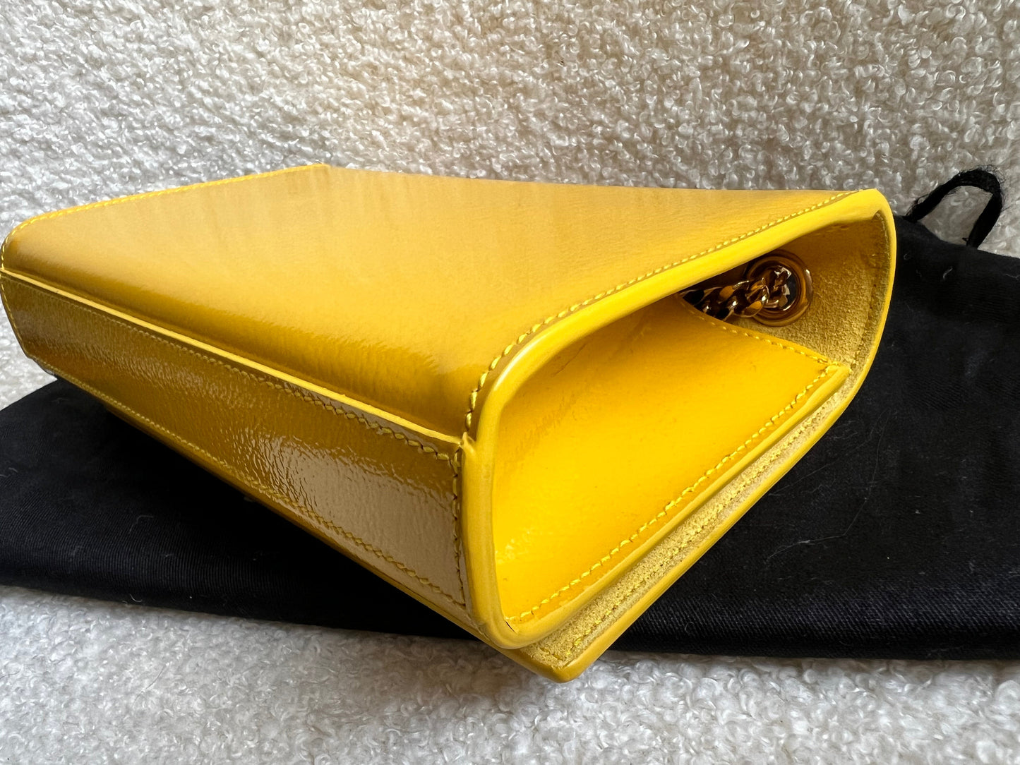 Yves Saint Laurent (YSL) Small Kate Yellow Patent with Gold Hardware (RRP £1,440)